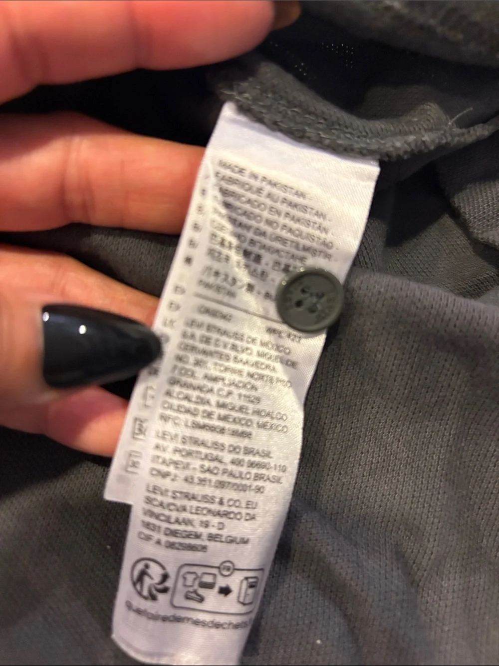 Levi's Men's Charcoal Polo with Red Logo